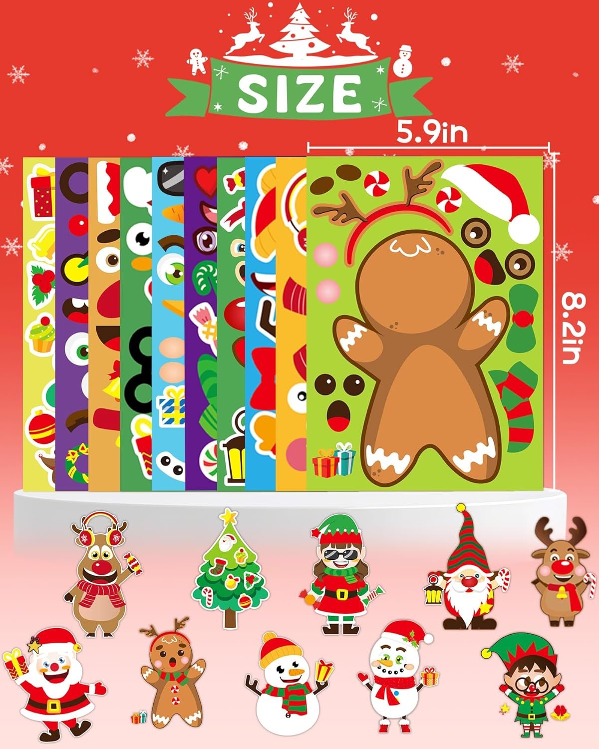 Yetonamr 40 Sheets Christmas Stickers Stocking Stuffers for Kids, Christmas Party Favors Christmas Crafts for Goodie Bag Stuffers, Christmas Classroom Gifts Games Activities for Students Teens - Image 7
