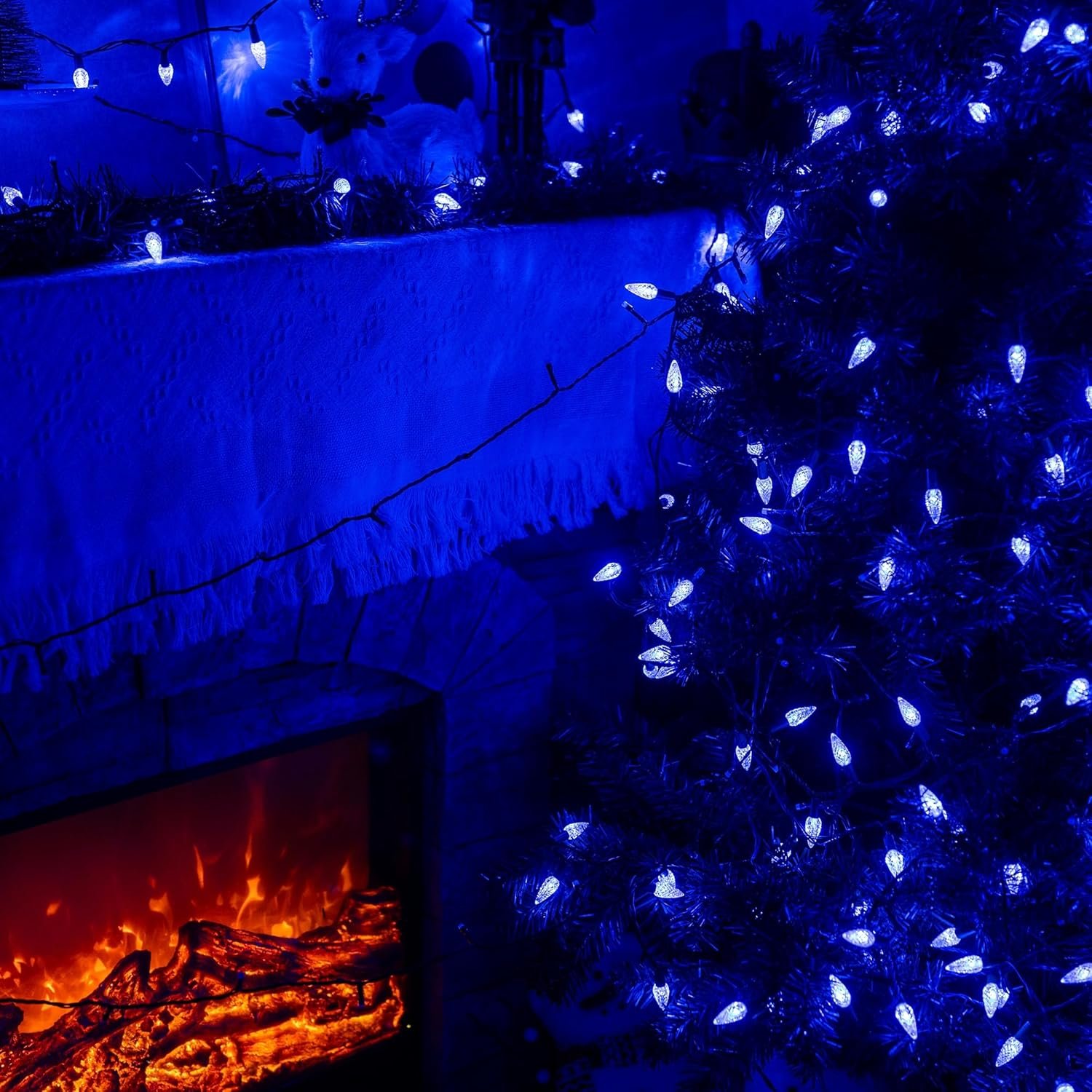 TW SHINE C6 Christmas String Lights, 200 LED 66 FT Christmas Lights Outdoor with 8 Modes Timer, Waterproof Connectable for Indoor Yard Xmas Tree House Christmas Decorations (Blue) - Image 5