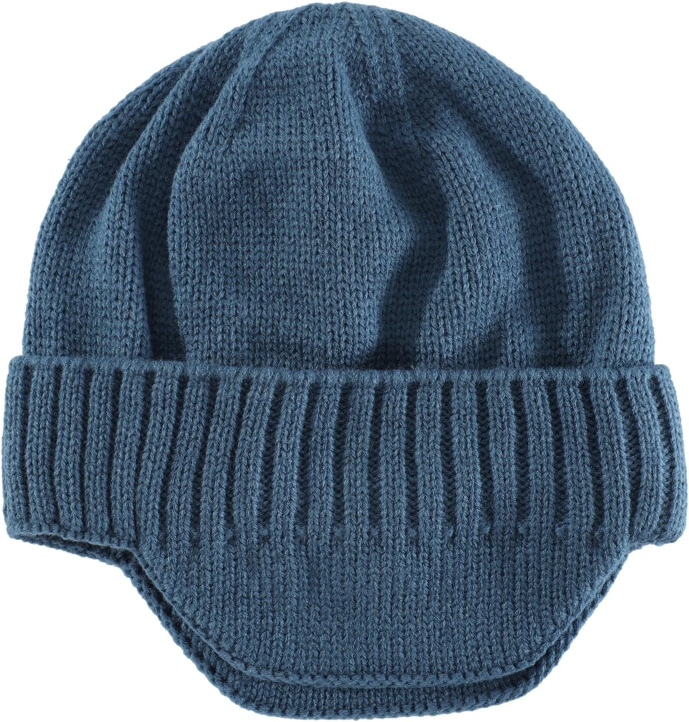 Home Prefer Mens Winter Hat Knit Earflap Hat Stocking Caps with Ears Beanie Hat - Image 3
