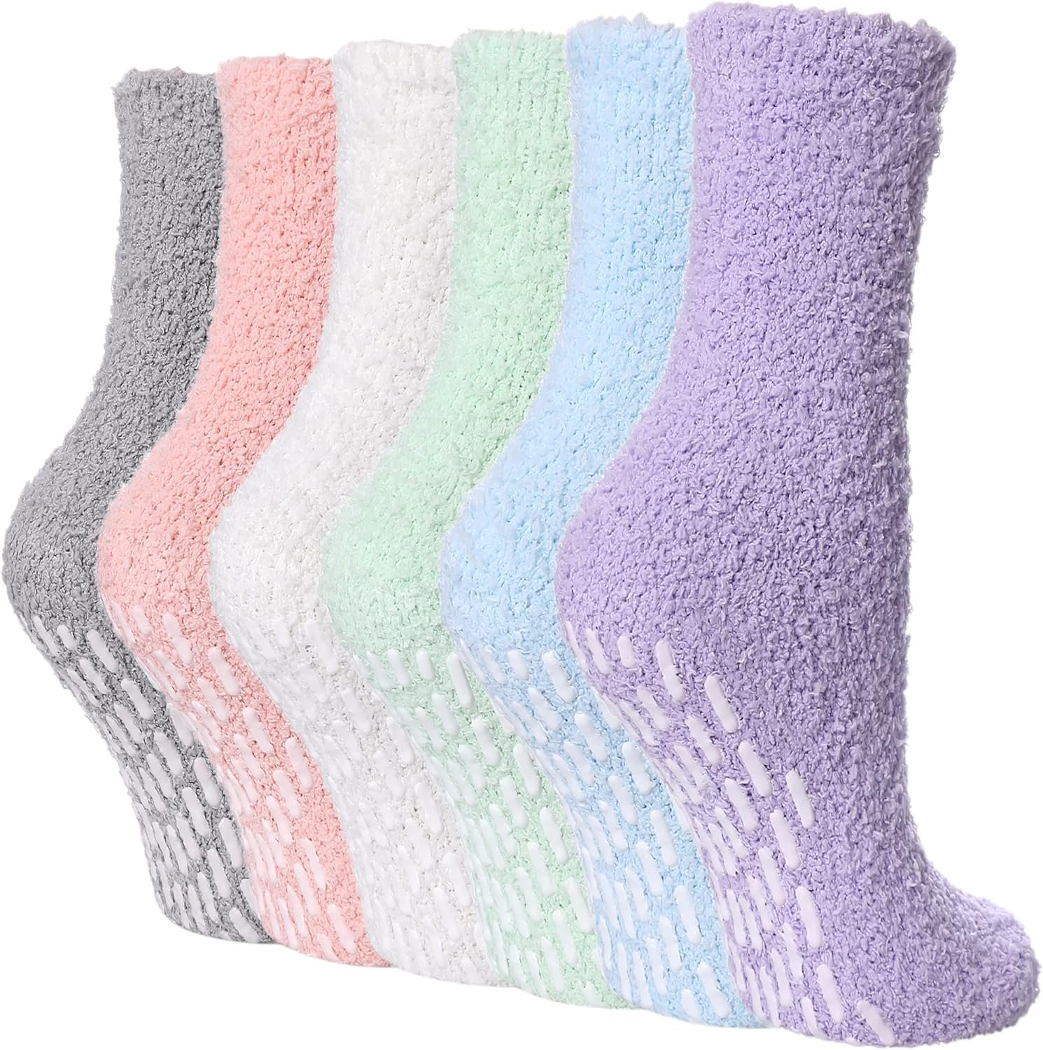 FNOVCO Non Slip Socks for Women Winter Warm Cozy Fuzzy Slipper Socks Soft Fluffy Hospital Socks with Grips - Image 2