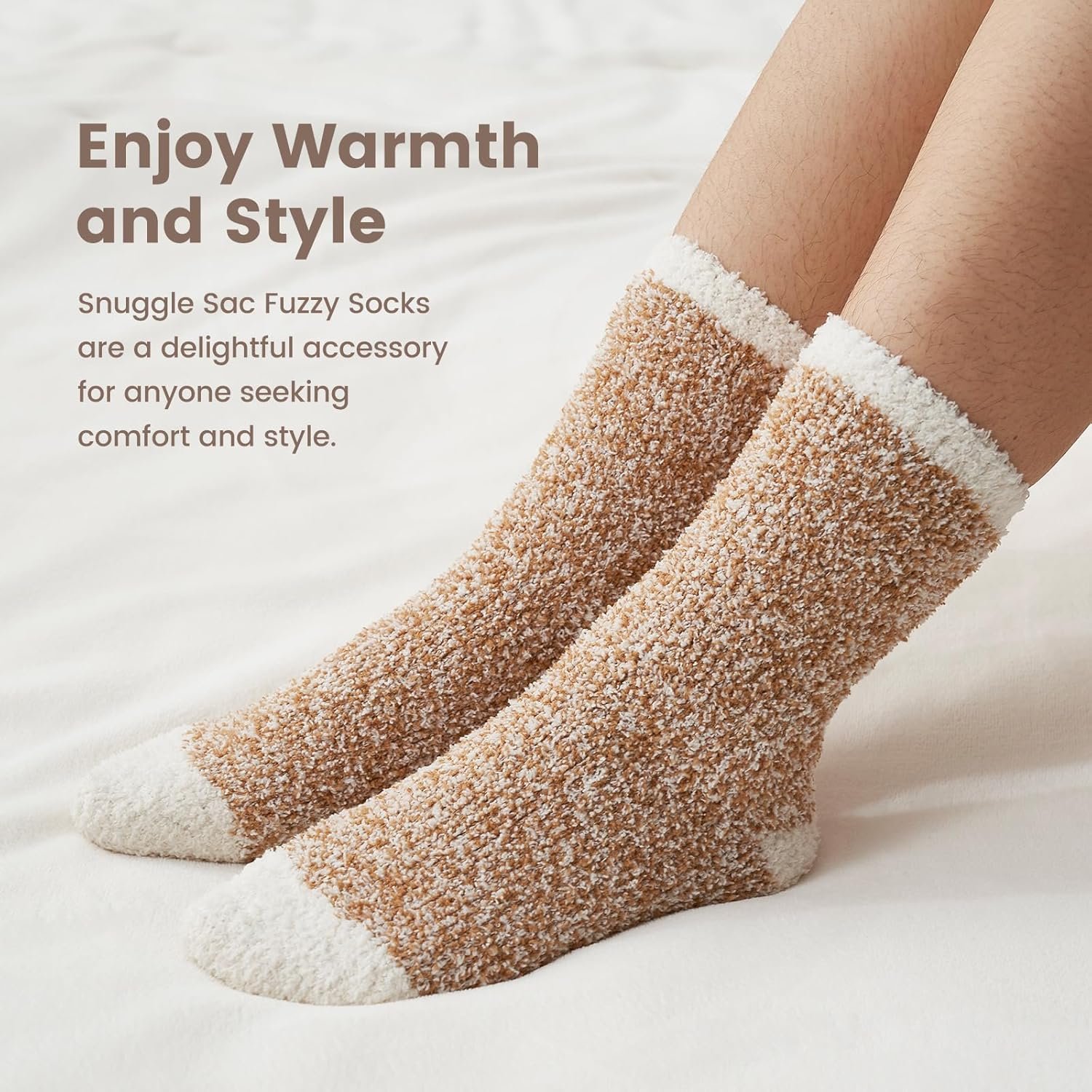 Snuggle Sac Warm Fuzzy Socks Christmas Socks for Women Super Soft Cozy Winter Slipper Socks Set Birthday Gifts For Her 4Pairs - Image 8