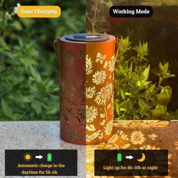 Sunflower Solar Lanterns Outdoor Waterproof, Birthday Gifts for Women Mom Grandma, Hanging Solar Lights for Yard, Patio, Porch, Garden Decor, Christmas Gifts for Her/Him - Image 9
