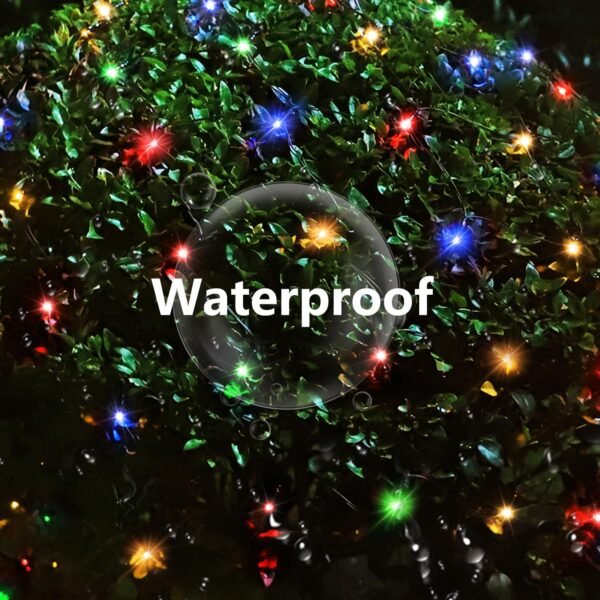 Solar Net Christmas Lights Colorful, 200 LED Net Lights Outdoor Mesh Lights, Waterproof 19 Modes Solar Powered String Lights for Shrubs, Garden, Bushes, Trunk, Halloween, Xmas Tree Decor - Image 4