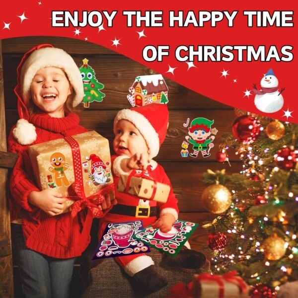 FunPaxido Christmas Stickers for Kids Party Craft: 32 Sheet Christmas Party Favors Stickers Holiday Craft Gifts for Kid Christmas Activities Games Gift Toy Classroom Rewards - Image 6