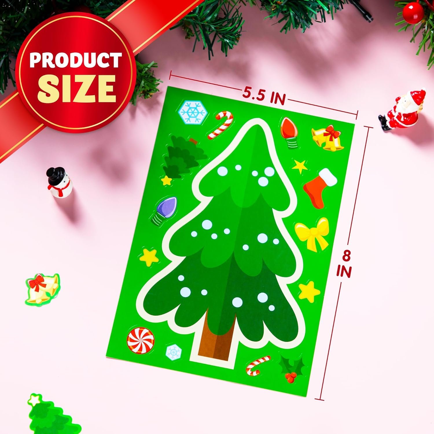 JOYIN 24 Pcs Christmas Tree Stickers, Make Your Own Christmas Tree Stickers Sheets, Party Favors for Kids Xmas Party Supplies, Green Stickers for Classroom Games, Stocking Stuffers Holiday Presents - Image 7