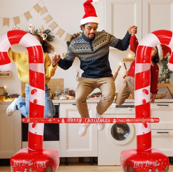 Christmas Candy Cane Striped Inflatable Limbo Game for Adults Inflatable Limbo Party Game Fun Limbo Carnival Game for Vacations Indoor Outdoor Party Supplies - Image 8
