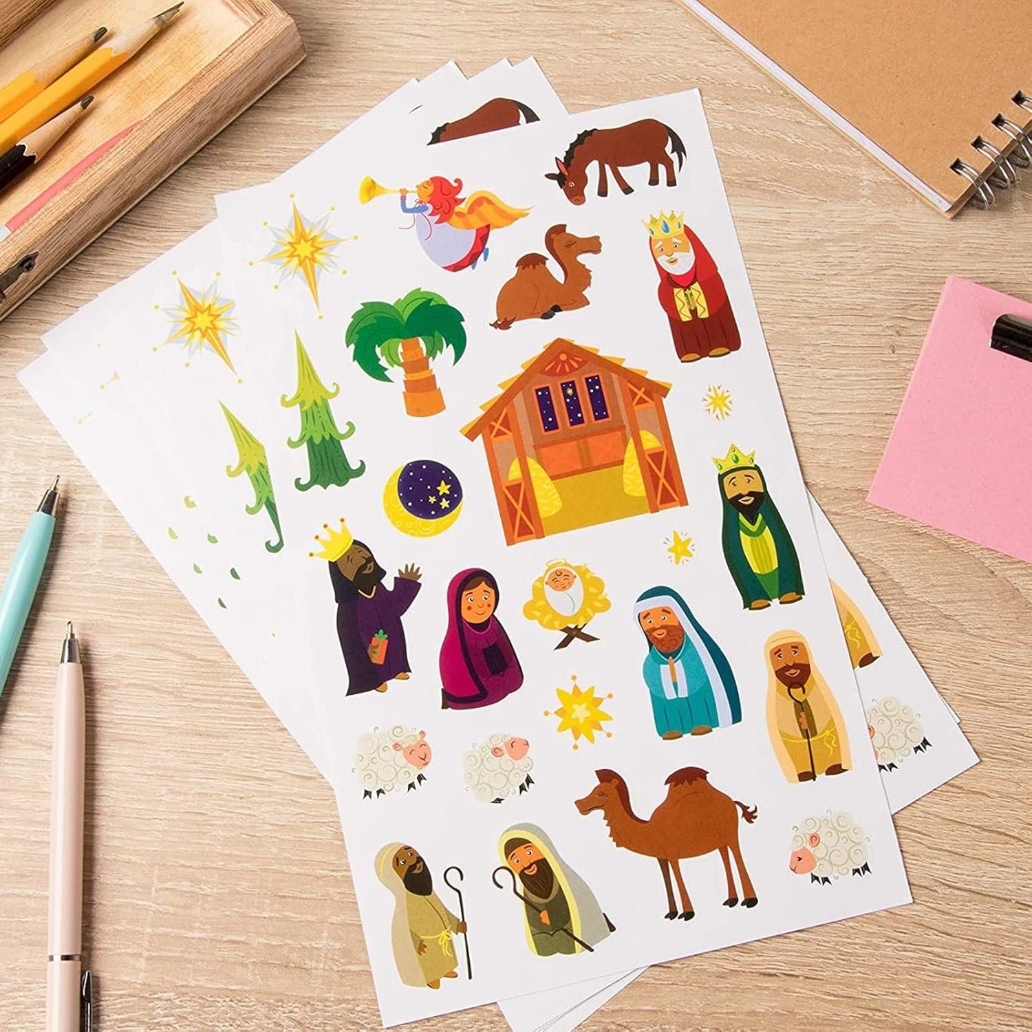 Juvale 864-Piece Christmas Stickers, 36 Sheets Nativity Scene Stickers for Scrapbooking, DIY Crafts, Holiday Card Making, Gift Wrapping, Decorations, and Classroom Projects - Image 4