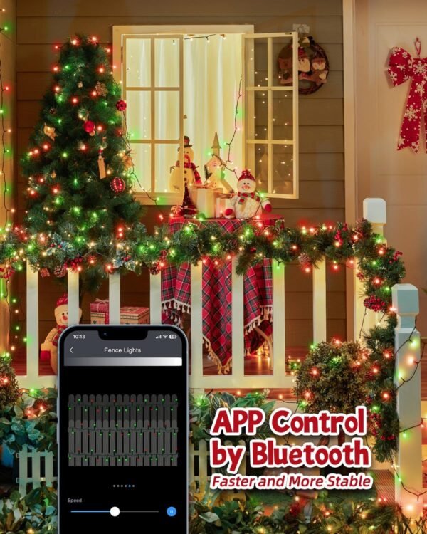 Minetom Color Changing Christmas Lights Outdoor, 66Ft 200 LED Smart RGB String Lights App Controlled, Dimmable Timer Twinkle Christmas Tree Lights, Xmas Tree Lights Plug in for Xmas Tree Party Decor - Image 6