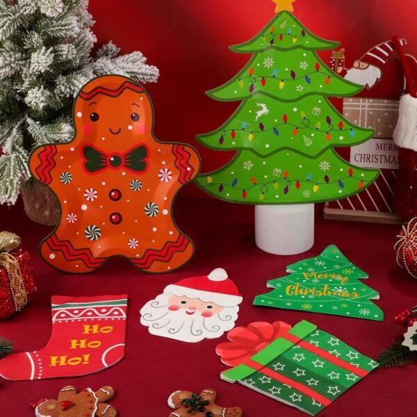 100 Pcs Christmas Paper Napkins, 3-Ply Cute Christmas Napkins Santa Napkins Xmas Tree Napkins Christmas Cocktail Napkins Holiday Dessert Napkins for Xmas Winter New Year - Image 6