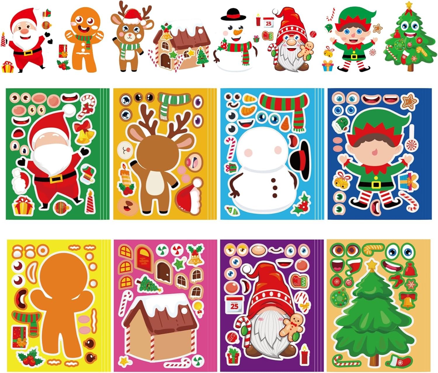 FunPaxido Christmas Stickers for Kids Party Craft: 32 Sheet Christmas Party Favors Stickers Holiday Craft Gifts for Kid Christmas Activities Games Gift Toy Classroom Rewards - Image 2