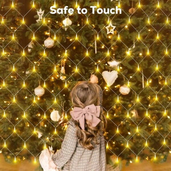 12ft x 5ft 360LED Christmas Net Lights, Connectable Outdoor Mesh Bush Lights with 8 Modes, Timer, Dimmer, Memory Function, Waterproof for Indoor Outdoor Decor. Warm White - Image 5