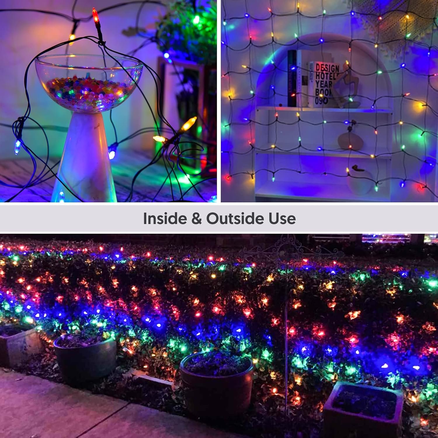 120Led Christmas Net Lights Outdoor 5ft x 6ft Connectable, 8 Modes Net Mesh Lights Waterproof Black Wire, 29V Plug in Mesh Net Lights for Garden, Yard, Bushes, Trunk, Xmas Tree Decor (Multicolor) - Image 5
