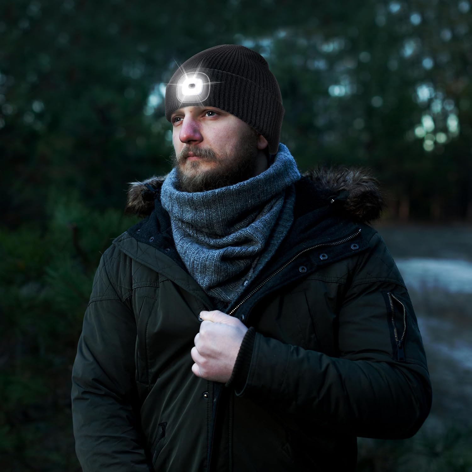 Etsfmoa Unisex Hat with Light,Winter Knitted Lighted Beanie for Men and Women,Rechargeable LED Cap - Image 7