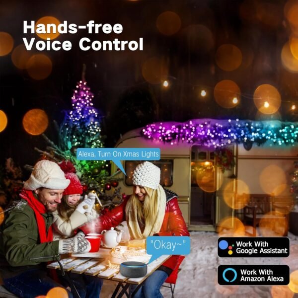 Brizled Pro Smart Christmas Lights, 66ft 200 LED WiFi Christmas Tree Lights, App Controlled RGB Color Changing Xmas Lights String Works with Alexa & Google Home for Holiday Xmas Party Indoor Outdoor - Image 7