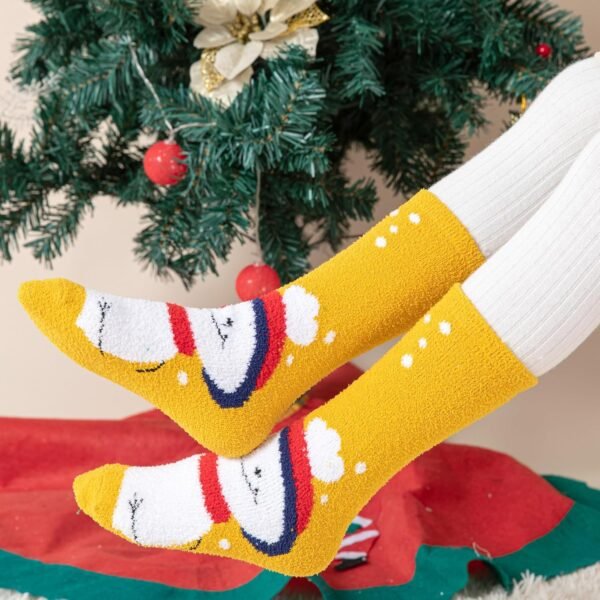 BISOUSOX Fuzzy Christmas Socks for Kids Boys Girls Gift Cute Fun Cozy Fluffy Winter Warm Slipper Xmas Dress Socks - Image 8