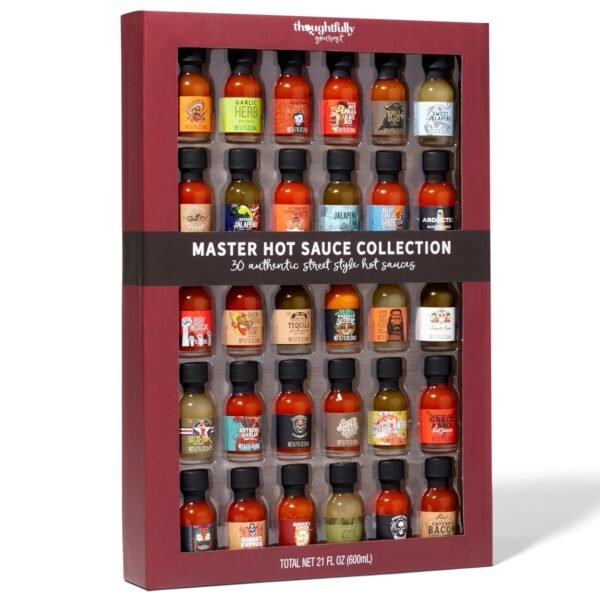 Thoughtfully Gourmet, Master Hot Sauce Collection Sampler Set, Flavors Include Garlic Herb, Apple Whiskey and More, Hot Sauce Gift Set of 30 - Image 7