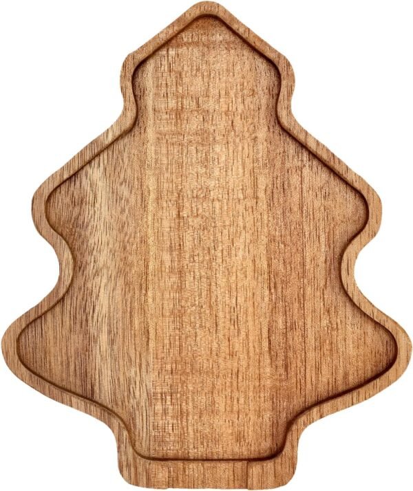 Tree Christmas Spoon Rest for Counter Acacia Wood Spoon Holder Christmas Kitchen Decor Gifts Farmhouse Large Cooking Utensils Holder for Stove Top Wooden Xmas Spoon Rest Spatula Holiday Spoon Rest - Image 2