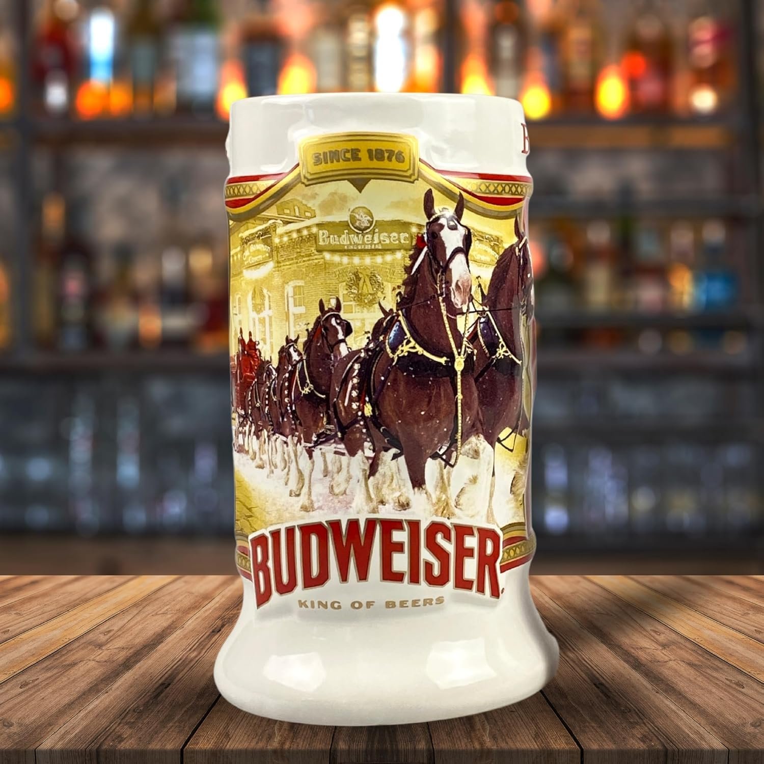 Budweiser 2024 91st Anniversary Limited Edition Collectors SERIES #45 Clydesdale Holiday Stein - Ceramic Beer Mug - Christmas Gift for Men, Father, Husband - Collectable Room Decor for Den, Man Cave - Image 4