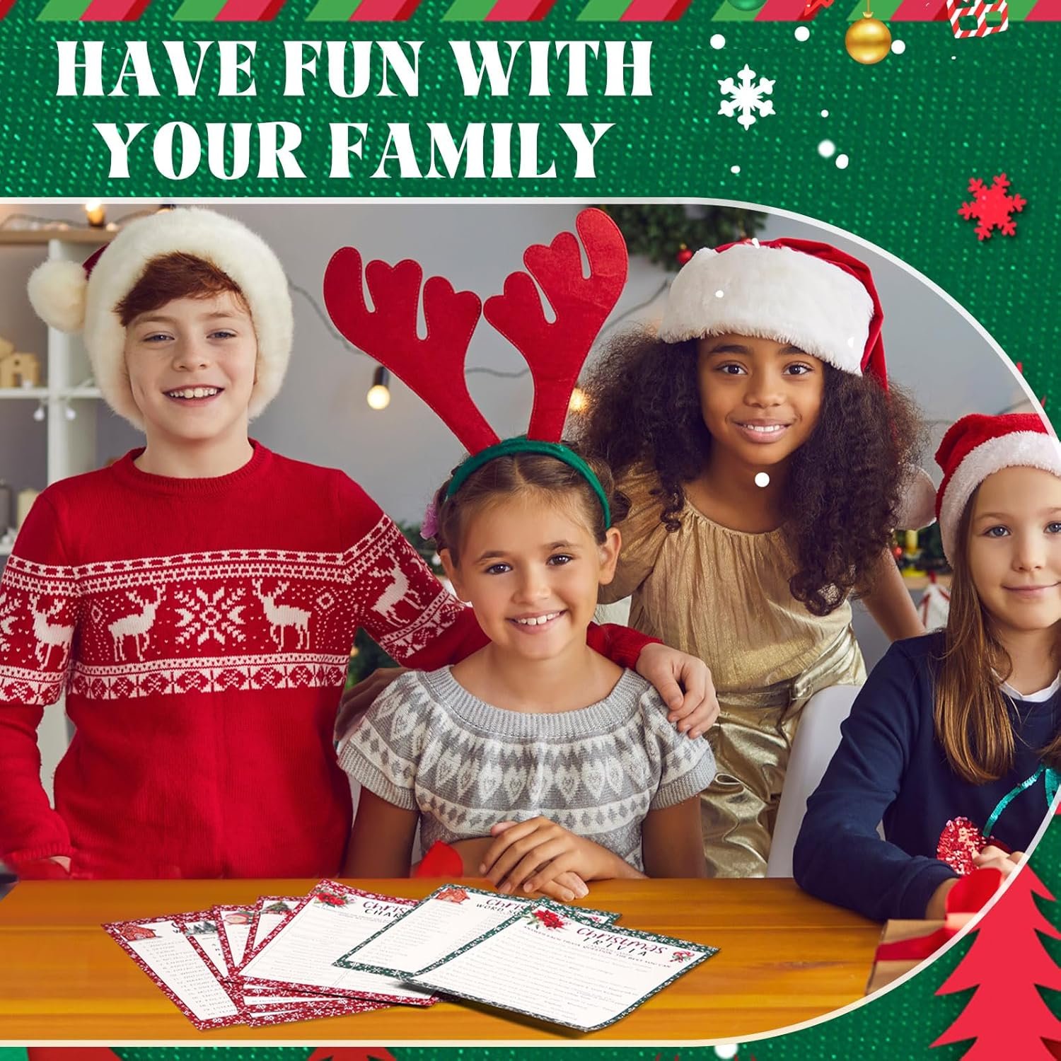 102 Pcs Christmas Trivia Games for Large Group Christmas Question and Answer Word Scramble Cards Set Festival Guessing Activity for Game Xmas Holiday Party Indoor Activity Family Friends - Image 5