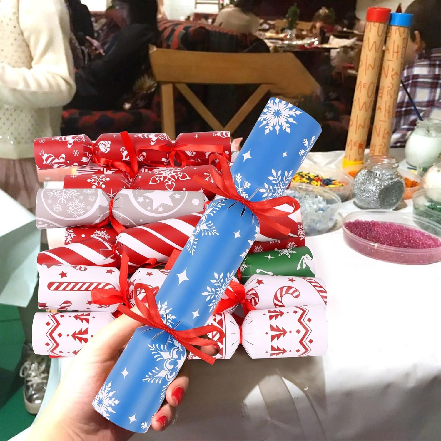 CCINEE 12 Packs Christmas No-snap Party Table Favors, Party Poppers with Prizes for Kids Xmas Gifts for Holiday School Prize - Image 6