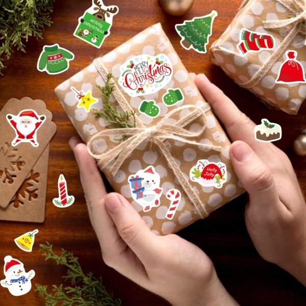 Christmas Theme Stickers, 284pcs Christmas Stickers for Kids, Merry Christmas Stickers Non-Repeating, Adhesive Xmas Winter Holiday Party Stickers, Christmas Goodie Bag Fillers Christmas Party - Image 6