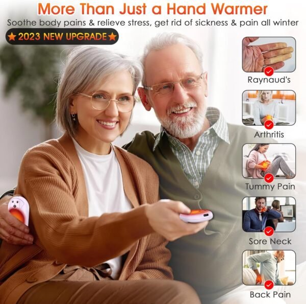 Rechargeable Hand Warmers 6000mAh Portable: Aleath Warm Gifts for Outdoor Hunting Camping - 2 Pack Electric Hot Handwarmers for Women Men - Image 3