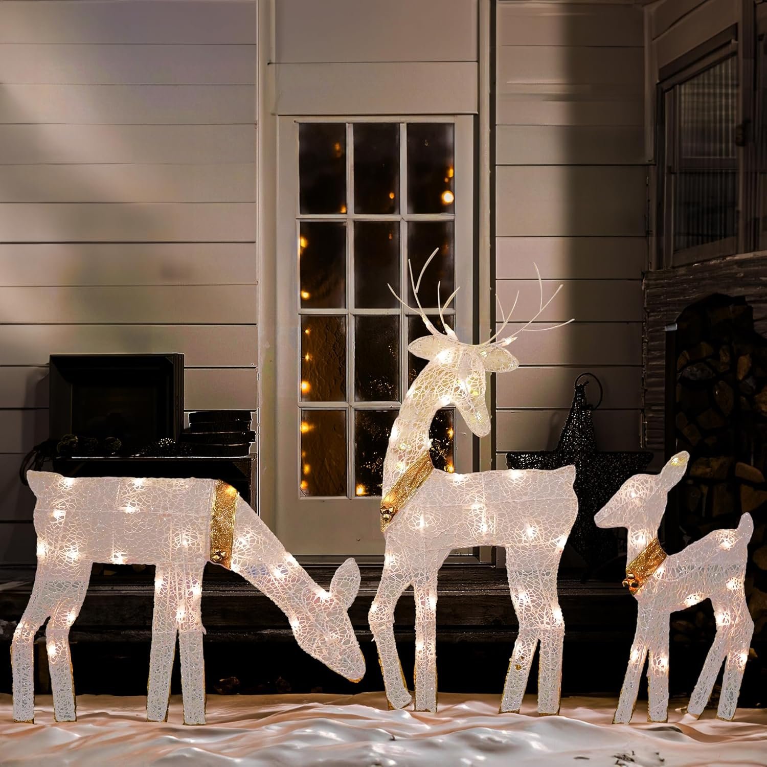 Dazzle Bright Christmas Outdoor Decoration, 3-Piece Lighted 2D Reindeer Family with 60 L, Pre-Lit Light Up Deer Set, Waterproof Outdoor Christmas Deer Decorations for Yard Patio Lawn Garden Party - Image 6