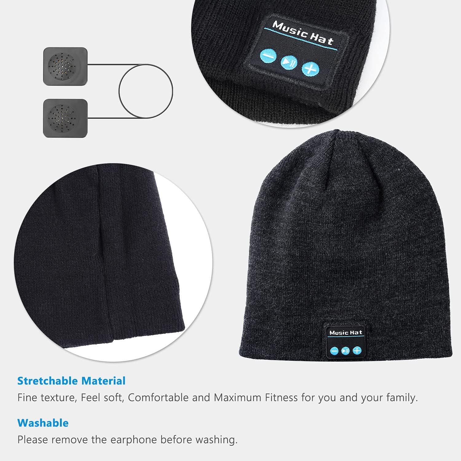 Wireless Beanie Hat Music Hat with Gloves for Men Women Gift Unisex Music Beanie for Outdoor Sports - Image 7