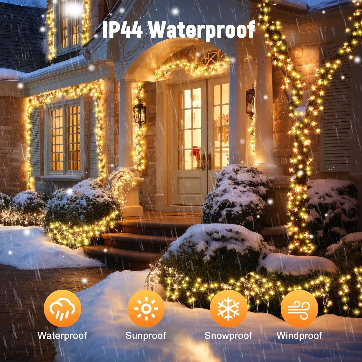 Minetom 328 Ft 1000 LED Christmas Tree Lights Outdoor Indoor String Lights with 8 Modes Waterproof Twinkle Xmas Light with Remote, Plug in Rice Lights for Tree Room Yards Patio Christmas Decorations - Image 4
