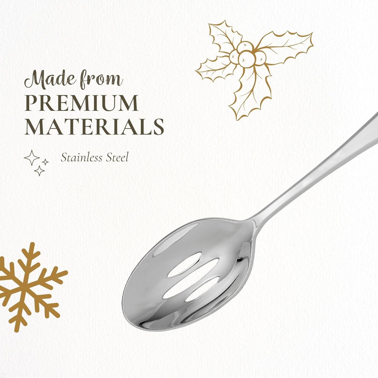 Spode Christmas Tree 10" Slotted Serving Spoon, Holiday Flatware for Festive Gatherings, Christmas Serving Utensils - 18/10 Stainless Steel Decorative Flatware for Christmas Table Settings - Image 5