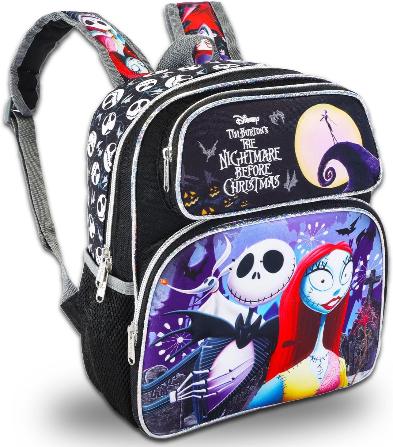 Disney Nightmare Before Christmas Mini Backpack for Girls - Bundle 12” Jack Skellington Backpack with Front Pocket Plus Stickers, Water Bottle, More | Jack and Sally Backpack - Image 3