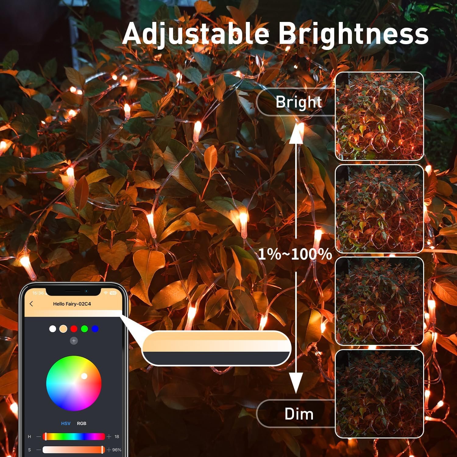 Smart Net Lights Outdoor APP Programmable, 3 Pack 150 LEDs 4 x 6 ft Christmas Net Lights for Bush, 58 Modes Dimmable Connectable RGB Mesh Lights for Xmas Bushes Diwali Decorations for Home Schedule - Image 6
