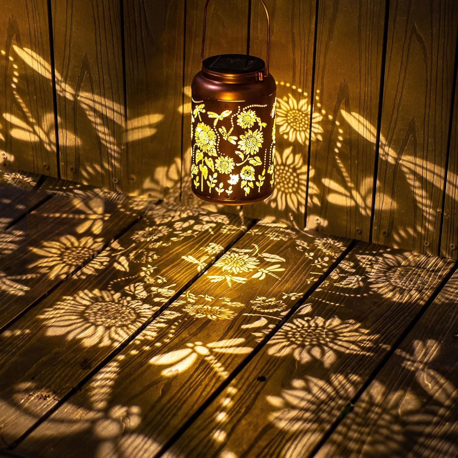 Solar Lanterns Dragonfly Lights Outdoor Decor Hanging Lantern Waterproof Metal LED Sunflower Light Decorative Garden,Yard,Patio,Lawn,Christmas Gifts for Women Mon Grandma - Image 4
