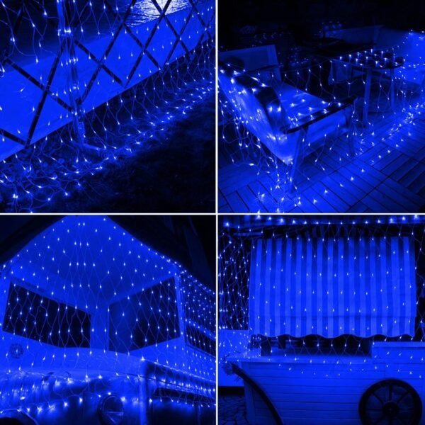 Joomer 12ft x 5ft 360 LED Christmas Net Lights, 8 Modes Bush Mesh Lights Connectable, Timer, Waterproof for Christmas Trees, Bushes, Garden, Outdoor Decorations (Clear Wire, Blue) - Image 8