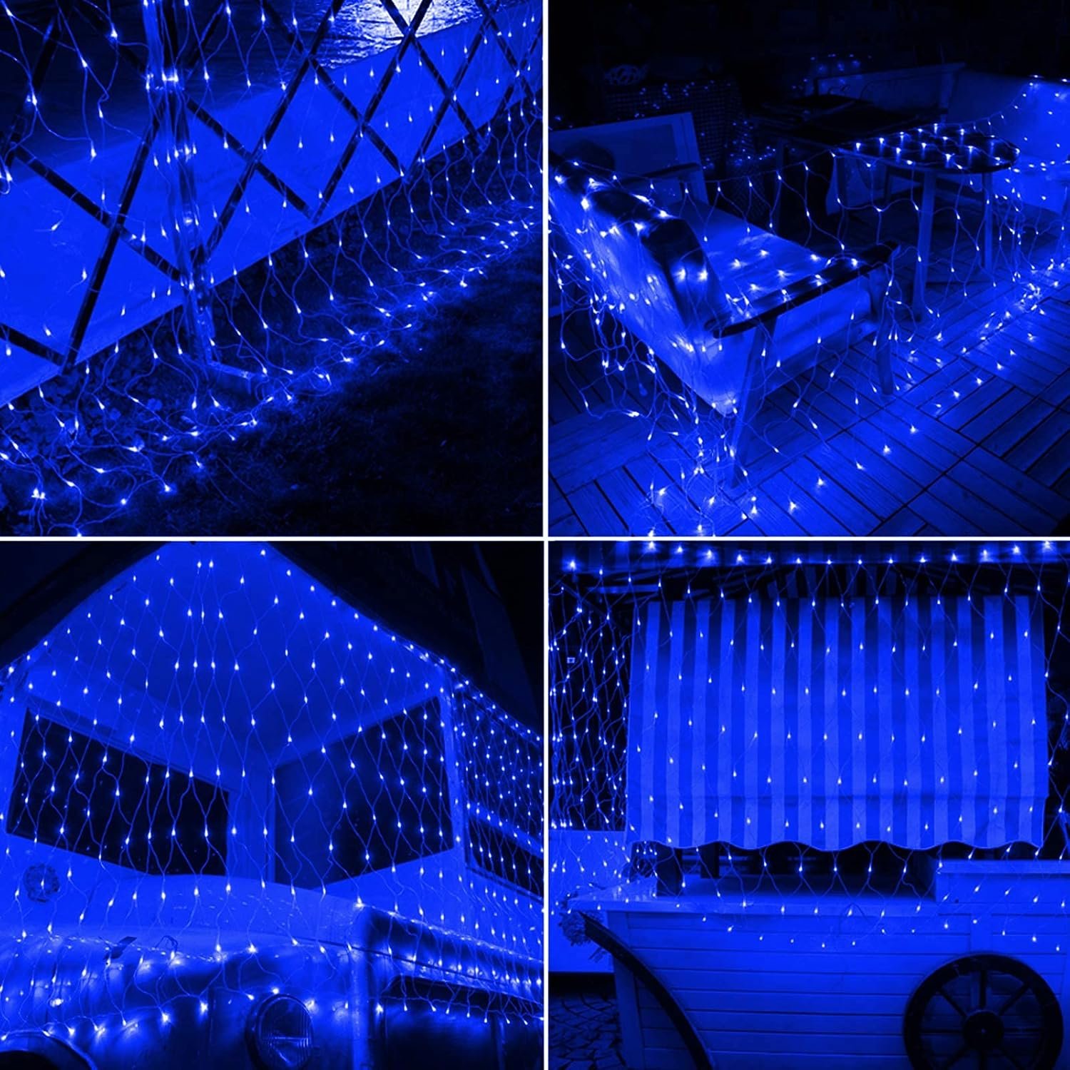 Joomer 12ft x 5ft 360 LED Christmas Net Lights, 8 Modes Bush Mesh Lights Connectable, Timer, Waterproof for Christmas Trees, Bushes, Garden, Outdoor Decorations (Clear Wire, Blue) - Image 8