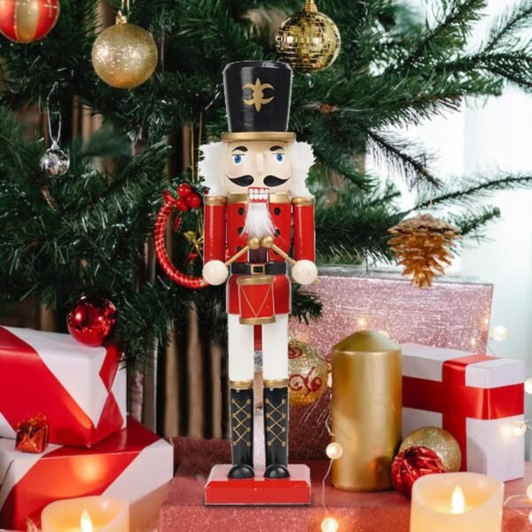 Christmas Nutcracker Soldier Figurine Decorations - 14.75H in Nutcracker Christmas Decor Traditional Soldiers Wooden Red Nutcracker Xmas Festive Gifts Farmhouse Décor for Fireplace Newman House Studio - Image 5