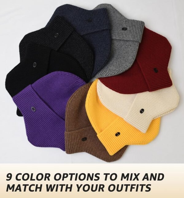 HiRui Knit Beanie Hats Winter Hats Ear Covers for Men Women-Warm Daily Headwear - Image 5