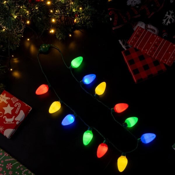 JOYIN 3 PCS Christmas LED Light Up Bulb Necklace Christmas Holiday Accessories Party Favors 12 LED Bulbs - Image 7