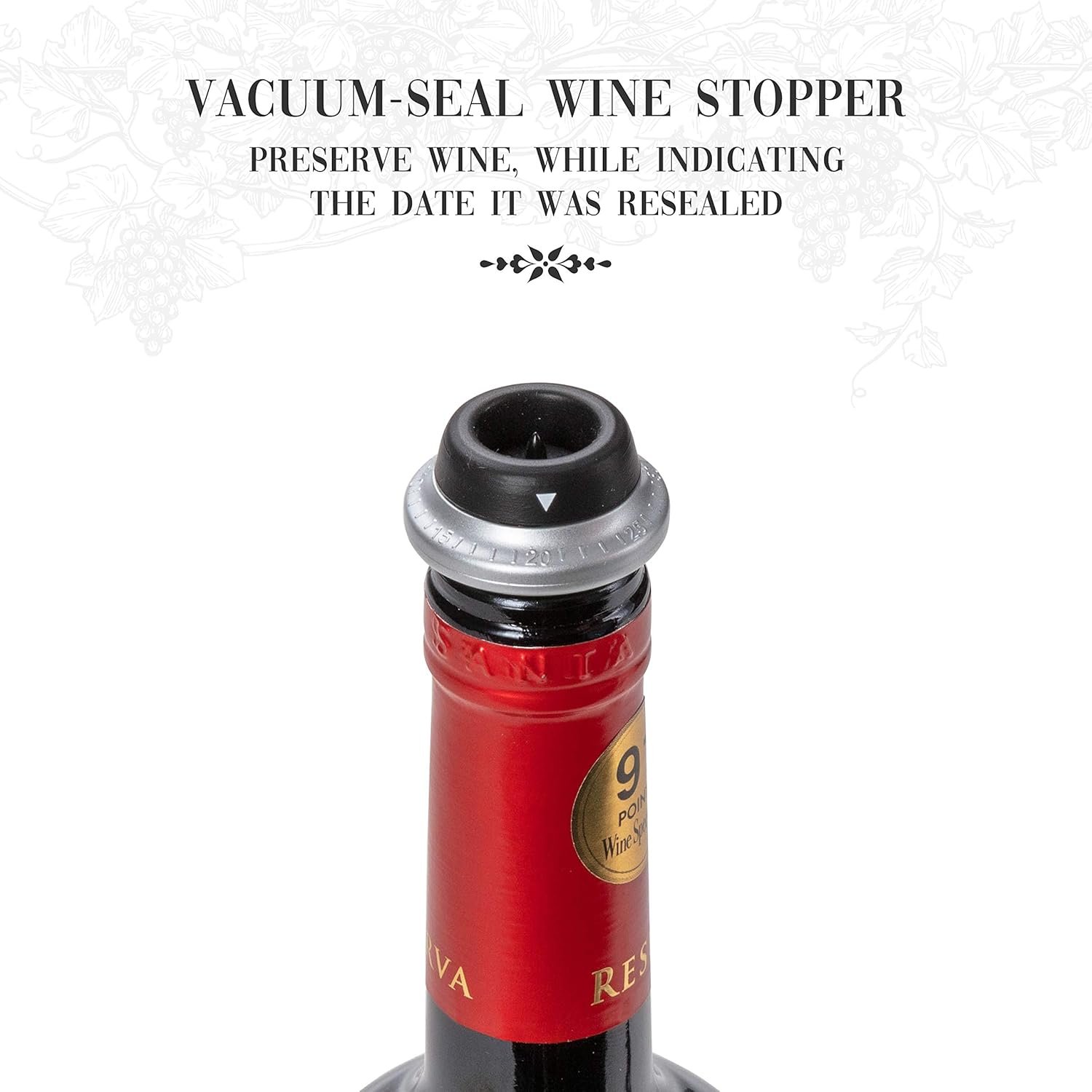 Ivation Wine Gift Set, Includes Electric Wine Bottle Opener, Wine Aerator, Vacuum Wine Preserver, 2 Bottle Stoppers, Foil Cutter & Charging Base - Image 8