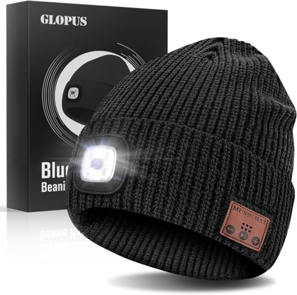 Stocking Stuffers for Adults Men, Bluetooth Beanie Hat with Light, Mens Gifts for Men Dad Him Grandpa Husband Christmas Black - Image 2