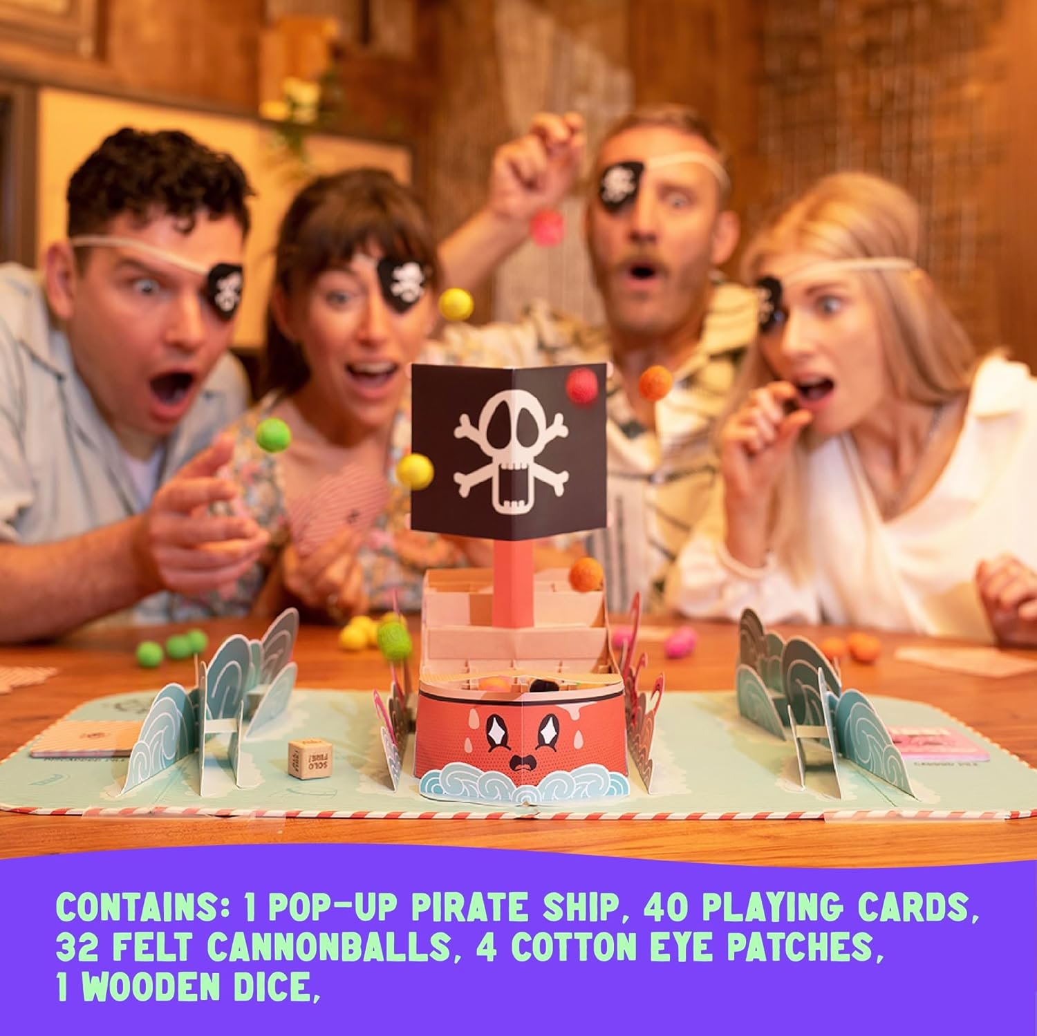 Fire in The Hole! The Pirate Adventure Board Game for the Whole Family. Sustainable Tabletop Strategy Game for Kids, Adults, Halloween, Christmas, Thanksgiving, Birthdays, Game Night Gift, 2 4 Players - Image 4