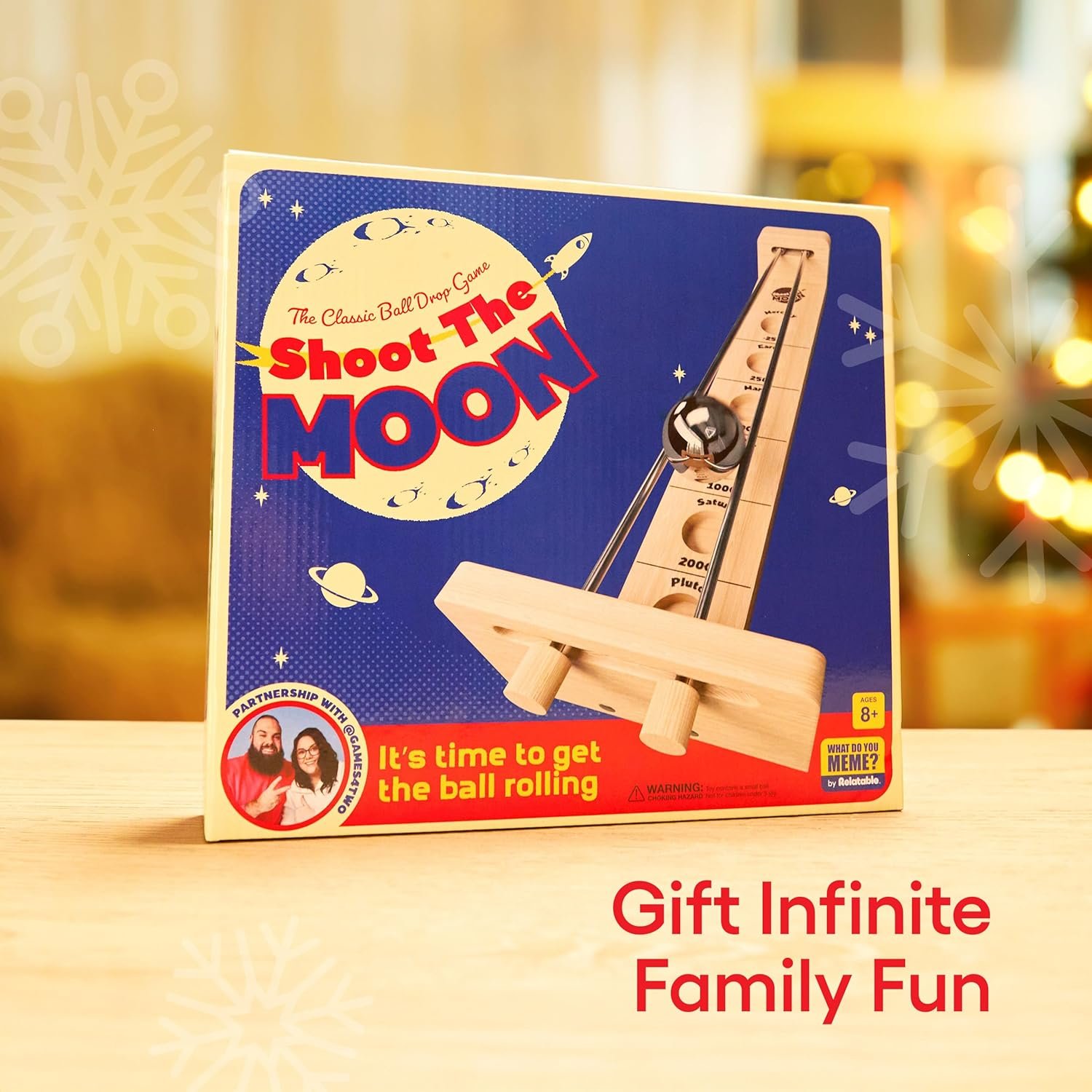 Shoot The Moon Game — Balancing Game with Moon Ball, Table Games, Retro Games, Bar Games for Adults, Fun Christmas Games for Family Party & Stocking Gifts by Relatable - Image 3