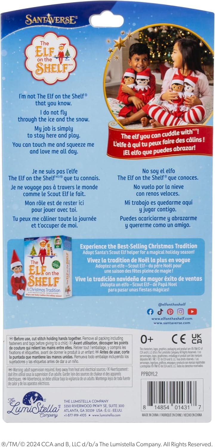 The Elf on the Shelf Plushee Pals - 17-inch The Elf on the Shelf Scout Elf Plush Toys Blue Eyed Boy- Huggable and Lovable Stuffed Elf Plush - Image 3