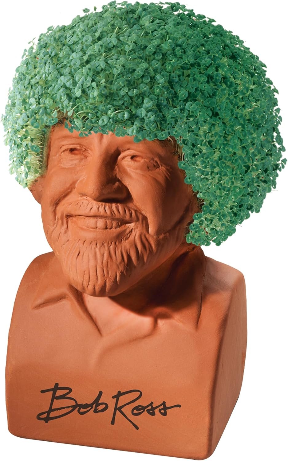 Chia Pet Bob Ross with Seed Pack, Decorative Pottery Planter, Easy to Do and Fun to Grow, Novelty Gift, Perfect for Any Occasion - Image 4