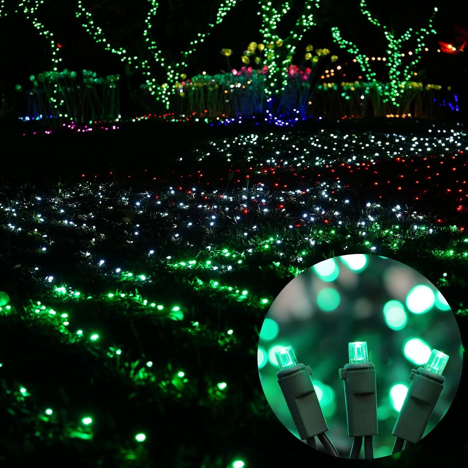 100 Count Green- String Lights - 21.6FT LED Christmas Lights, Mini led Lights for Indoor Outdoor Home Holiday Party Wedding Independence Day Decoration - Image 7