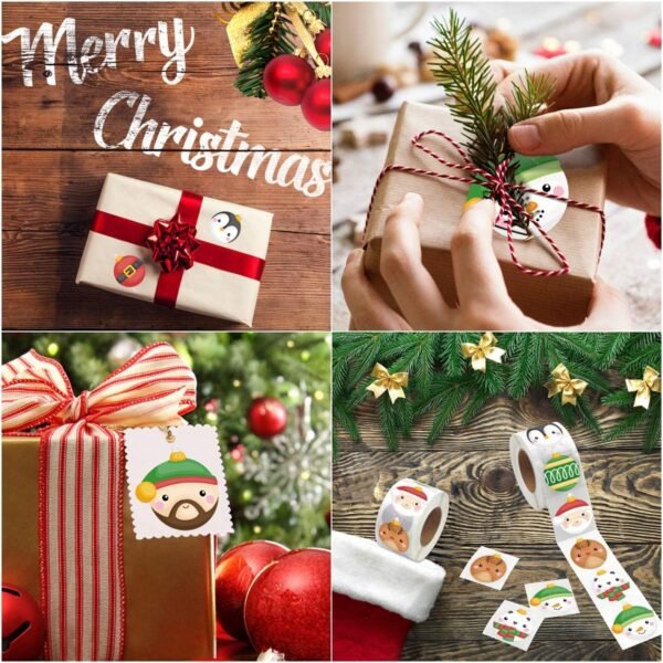 Ornament Stickers Christmas Roll Sticker for Kids Christmas Cards Envelopes Seal Gift Tags 500Pcs - Image 8