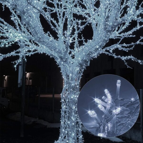 LJLNION 300 LED String Lights Outdoor Indoor, Extra Long 98.5FT Super Bright Christmas Lights, 8 Lighting Modes, Plug in Waterproof Fairy Lights for Holiday Wedding Party Bedroom Decorations ( White) - Image 3