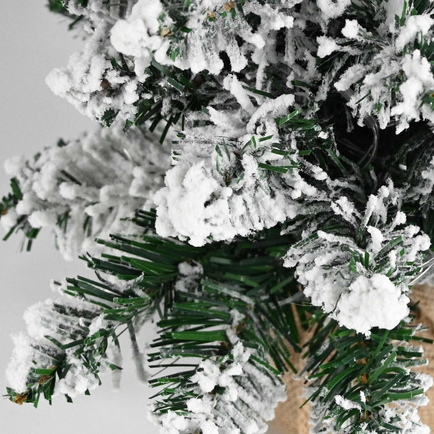 24 Inch 2FT Snowy Mini Christmas Tree, Small Tabletop Flocked Tree with LED Lights, Pine Cones, Balls, Star Tree Topper, Mini Gift Box and Cloth Bag Base, Xmas Decorations (Mini Christmas Tree) - Image 7