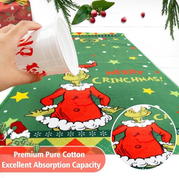 3 Pack Christmas Hand Towels for Kitchen, 14" x 28" Large Christmas Kitchen Bathroom Decor Absorbent Xmas Tea Dish Towels Set for Drying Cleaning Cooking Xmas Holiday Housewarming Gift for New Home - Image 6