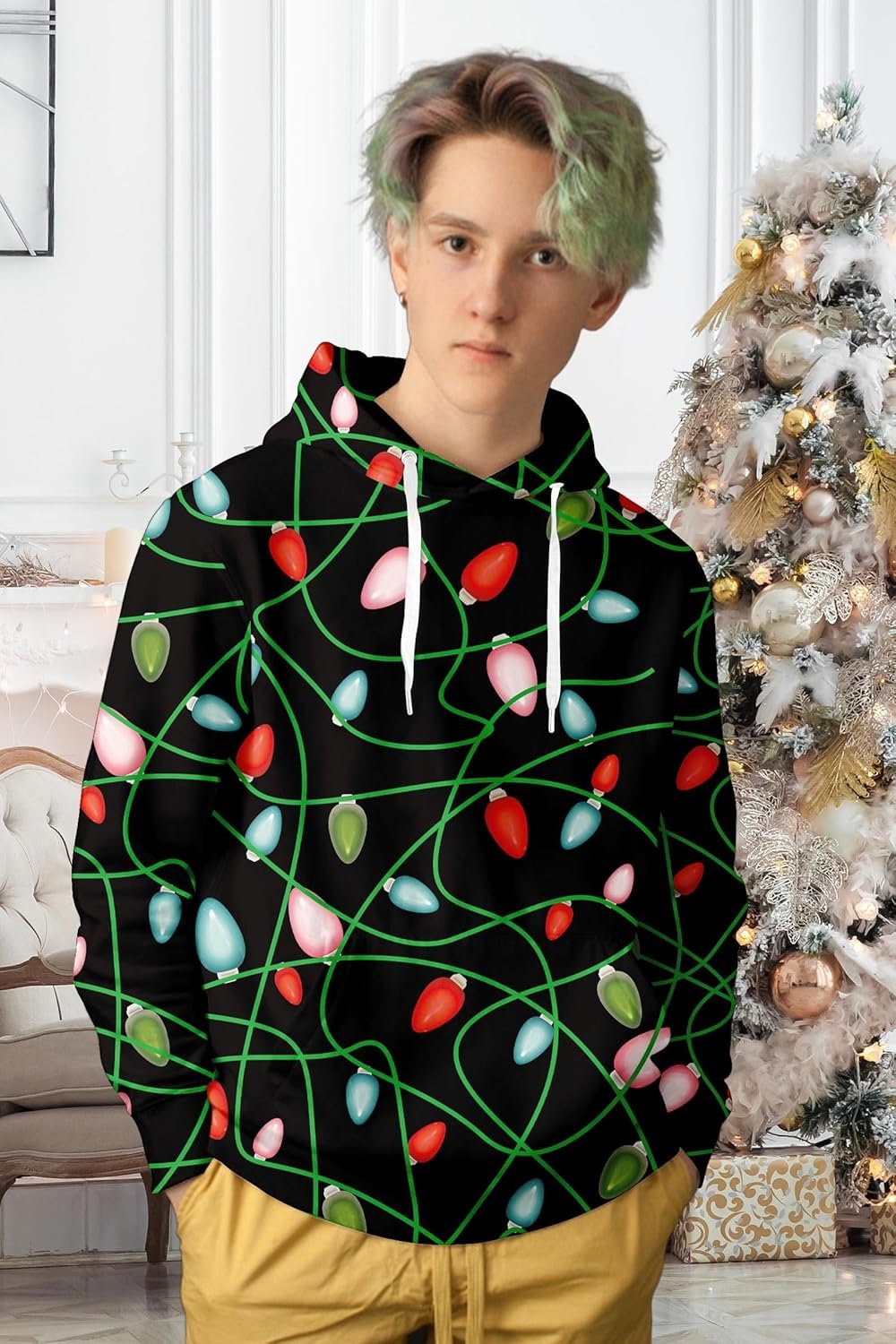 Ugly Christmas Hoodies Mens Womens Funny 3D Printed Sweatshirts with Pockets M-XXL - Image 3
